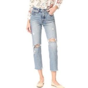 Levi’s Wedgie Straight Selvedge Jeans in Lost Inside Wash 26